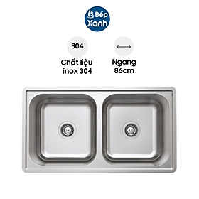 Mua Chậu Rửa Chén Hafele HS20-SSN2R90M 567.20.493 - Inox 304 - Ngang 86 cm - Hàng Chính Hãng