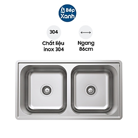 Chậu Rửa Chén Hafele HS20-SSN2R90M 567.20.493 - Inox 304 - Ngang 86 cm - Hàng Chính Hãng