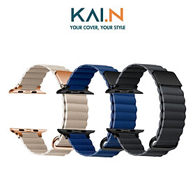 Dây Đeo Dành Cho Apple Watch Ultra / Apple Watch Series 1-8/SE/SE 2022, Kai.N Leather Loop Black Magnetic - Hàng Chính Hãng