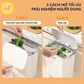 Mua Thùng rác treo tủ bếp có nắp đậy thông minh  thùng rác treo tường dán tường  có thanh trượt cửa bếp