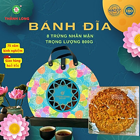 BÁNH TRUNG THU MẶT TRĂNG 001: NHÂN THẬP CẨM GÀ QUAY JAMBON 8 TRỨNG 800G -Thành Long - VIỆT NAM