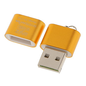 High Speed Mini USB 2.0 Micro SD TF T-Flash Memory Card Reader Adapter Gold