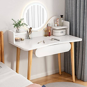 Mua Bàn trang điểm thông minh gương tròn  đèn LED  có kệ đựng mỹ phẩm phong cách Hàn Quốc sang trọng  thanh lịch GP196