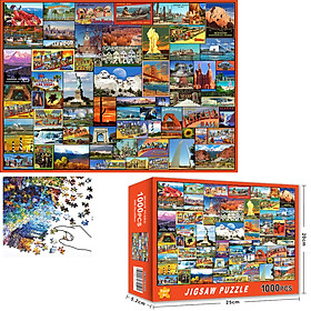 Bộ Tranh Ghép Xếp Hình 1000 Pcs Jigsaw Puzzle (Tranh ghép 70*50cm) Địa Danh Ở Mỹ Bản Thú Vị Cao Cấp