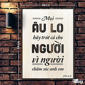 Tranh công giáo TBIG-CG002: Mọi âu lo hãy trút cả cho người vì người chăm sóc anh em 40x55cm