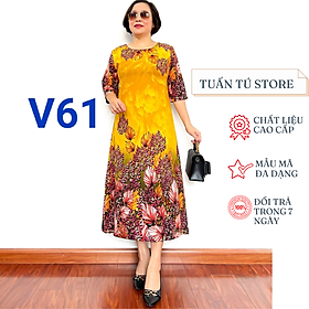 Đầm Cho Mẹ Trung Niên Chất Liệu Lụa Mango Cao Cấp Mềm Mịn Không Nhăn Xù Mẫu Mã Đa Dạng Đủ Size Từ 45-65kg - Tuấn Tú Store 68