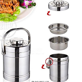 Hộp cơm giữ nhiệt inox 1300ml 3 ngăn inox