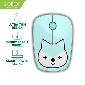 Chuột Không Dây 2.4GHz Dễ Thương, Có 2 Màu, Khoảng Cách Tín Hiệu 20m Công Nghệ Cảm Biến Quang Học 1600DPI - Hàng Chính Hãng