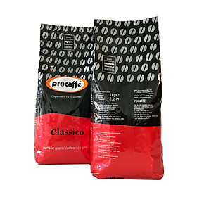 Cà phê nguyên chất pha máy PROCAFFE CLASSICO túi 1kg - Hàng chính hãng