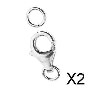 2x1pcs 925 Sterling Silver Lobster Clasp DIY Jewelry Finding Connectors 8mm