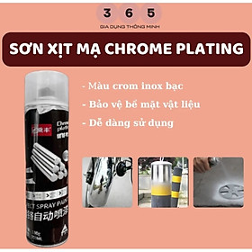 Chai sơn xịt mạ màu INOX công nghệ NANO bạc tráng gương, chai xịt làm mới inox, sơn bóng như inox chống gỉ sét