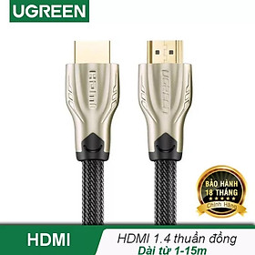 Cáp HDMI 15M bọc lưới chống nhiễu hỗ trợ 3D full HD 4Kx2K chính hãng Ugreen 11197 hàng chính hãng