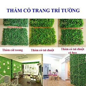 Thảm cỏ nhân tạo treo trang trí tường - cải xoong - Cỏ Tai chuột - có hoa