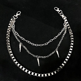 Xích quần 3 tầng mix đinh nhọn phụ kiện unisex