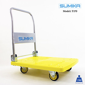 Xe đẩy hàng sàn nhựa SUMIKA T170 - Khung thép, tay cầm gấp mở tiện lợi, tải trọng 170kg