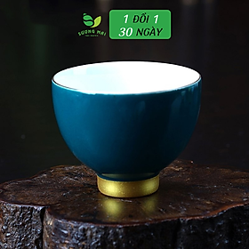 Chén sứ uống trà men ngọc – màu xanh lục