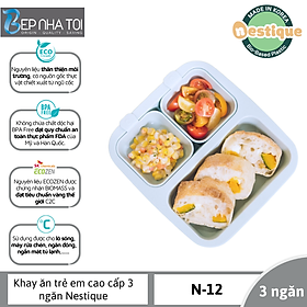 Mua Khay ăn trẻ em cao cấp 3 ngăn hiệu Nestique N-12