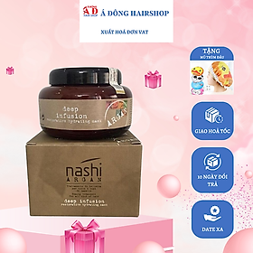 [+Tặng mũ trùm] HẤP DẦU PHỤC HỒI TÓC HƯ TỔN NASHI ARGAN Ý 500ML