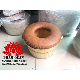 Chậu gỗ ngâm chân có hạt masage Loại 1, chậu ngâm chân gỗ thông nhập khẩu