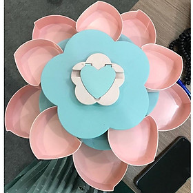 Mua Khay Đựng Mứt Tết 2 Tầng Xoay 360 Độ - Hộp Đựng Bánh Kẹo 10 Ngăn Xoay Hình Bông Hoa