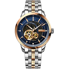 Đồng hồ nam Lobinni L5013-3 Chính hãng Thụy sỹ ,Kính sapphire nguyên khối ,chống xước,chống nước 50m,mặt xanh vỏ vàng hồng dây thép không gỉ 316L,Đồng hồ cơ (Automatic) bảo hành 24 tháng, hàng mới 100%,thiết kế lộ cơ trẻ trung và sang trọng