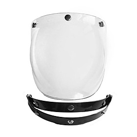 Motorcycle Harley Helmet Tri-Button Lens With Black Frame Transparent Lens