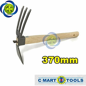 Cào cuốc hai đầu cán gỗ C-Mart A0697 dài 370mm