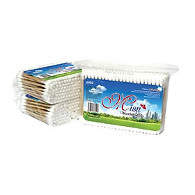 Mua Tăm bông gói 200 Que bông ngoáy tai cao cấp Missu cán gỗ