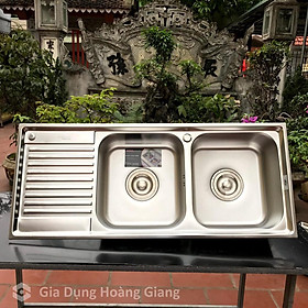 Mua Chậu rửa bát Sơn Hà 2 hố có bàn S105 Inox 304 chính hãng - Bảo hành 5 năm
