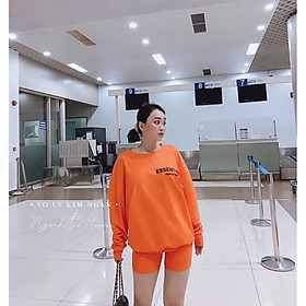 Đồ Bộ Nữ Mặc Nhà Áo Dài Tay Quần Ngắn Vải Cotton Nhiều Màu