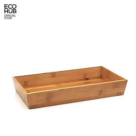 Khay gỗ tre ECOHUB Cao cạnh đựng trà / bánh kẹo / đồ dùng gia đình... (41x22x6cm)