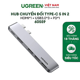 Mua Bộ chuyển đổi đa năng hãng UGREEN CM251 60559 USB type C sang HDMI và 3 cổng USB 3.0 - Hàng chính hãng