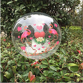 Novelty Rose Red Flamingo Balloon Stickers Bobo Clear Balloon Labels DIY