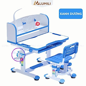 Mua bàn ghế học sinh Lumili R08 có giá sách chống gù chống cận  bàn học thông minh kèm kệ sách phù hợp cho học sinh tiểu học