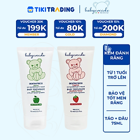 Kem đánh răng Babycoccole - 75ml - Táo + Dâu