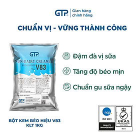 - Béo, thơm đậm vị dùng để pha trà sữa, thức uống, làm bánh - SP Chính Hãng (Bột kem béo hiệu V83 (1kg/bao))