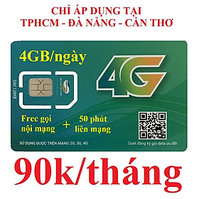 SIM 4G VIETTEL V120Z - Chọn đầu 03 hoặc 09 (90.000/tháng: Có 4GB/NGÀY, GỌI VIETTEL MIỄN PHÍ CÁC CUỘC GỌI <20 phút, NGOẠI MẠNG 50 Phút/tháng). CHỈ ÁP DỤNG TẠI TP.HCM - CẦN THƠ - ĐÀ NẴNG. Hàng chính hãng