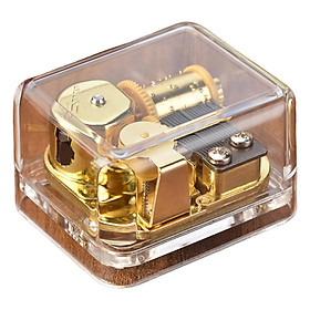 Unique Music Box, Acrylic Transparent Mechanism Wind up for Birthday Valentine Gift