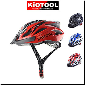 Mũ bảo hiểm xe đạp thể thao Kiotool siêu nhẹ thoáng khí an toàn khi đạp xe - Đen Đỏ