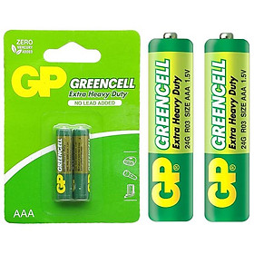 Vỉ 2 Pin Đũa GP Greencell Extra Heavy Duty AAA 1.5V - GP 24G-2U2