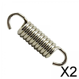 2xMotorcycle Exhaust Pipe Spring Accessory 304 Stainless Steel 43mm Argent Straight