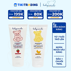 Kem đánh răng Babycoccole - 75ml - Dâu + Chuối