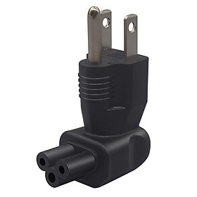 NEMA 5-15P to C5 Power Conversion Plug 5-15P Male to C5 Female Stable Transmission Replacement Black Durable Good Conductivity