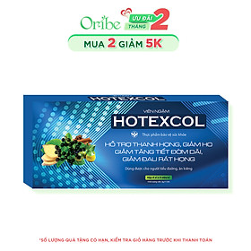 Viên Ngậm Hotexcol Hỗ Trợ Thanh Họng, Giảm Ho, Giảm Đau Rát Họng Hộp 4 Vỉ x 4 Viên