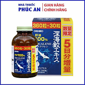 Viên uống dầu gan cá Squalene Orihiro Nhật Bản 390 viên hỗ trợ xương khớp, tim mạch