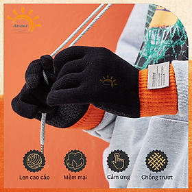 Găng tay len nam nữ Anasi GL05 - Chống trượt - Len cao cấp mềm mại