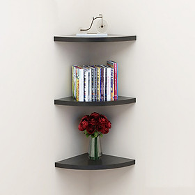 Bộ 3 Kệ Trang Trí Treo Góc Tường SIB DECOR Hình Cung Tròn