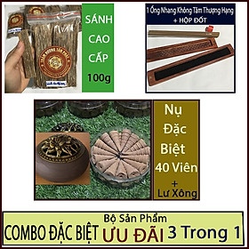 COMBO Bộ Nhang, Nụ Trầm Hương Cao Cáp + Lư Xông Trầm