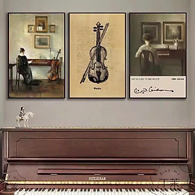 (HCM) Tranh treo tường trang trí decor lớp học nhạc, phòng thu âm kèm đinh chuyên dụng