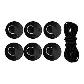 6 Pieces D Rings PVC Patch Deck Rigging  for Inflatable Boat Kayak Dinghy